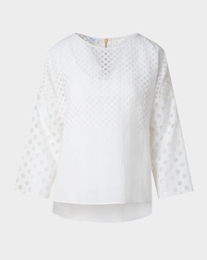 Multi Polka Dot Organzino Boxy Blouse
