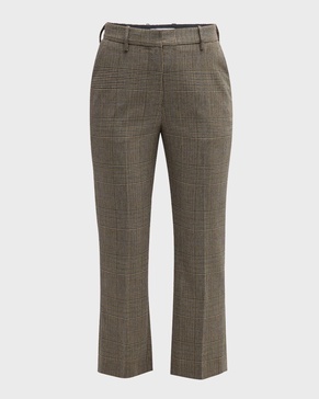 Cropped Plaid Houndstooth Trousers