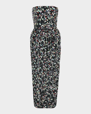 Lena Sequin Embroidered Strapless Gown