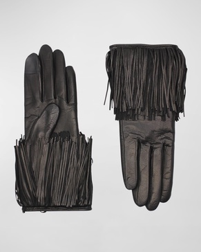 Lena Fringe Leather Gloves