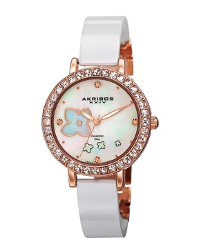 Akribos XXIV Women's Ceramic Diamond Watch