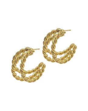ADORNIA 14K Plated Cable Twist Hoops