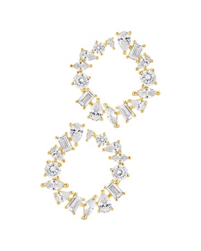 Sterling Forever 14K Plated CZ Shania Earrings