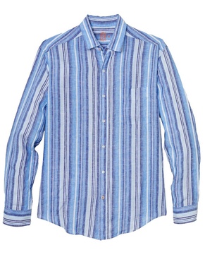 J.McLaughlin multicolor Stripe Gramercy Woven Linen Shirt