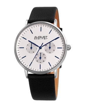 August Steiner Men's Genuine Leather Watch