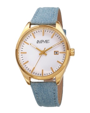 August Steiner Women's Denim Over Leather Watch