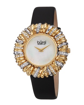 Burgi Women's Satin Over Leather Watch