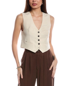 AllSaints Deri Lyn Linen-Blend Waistcoat