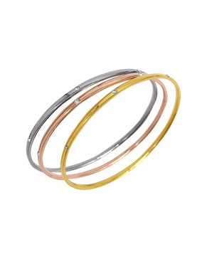 Adornia Tri-Tone Plated CZ Bangle Bracelet
