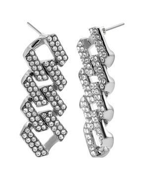 ADORNIA Rhodium Plated Dangle Earrings