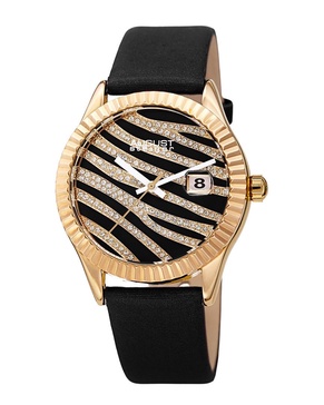 August Steiner Women's Satin Over Leather Watch