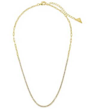 Sterling Forever 14K Plated CZ Dani Tennis Necklace