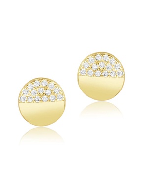 ADORNIA 14K Plated Half Disc Earrings