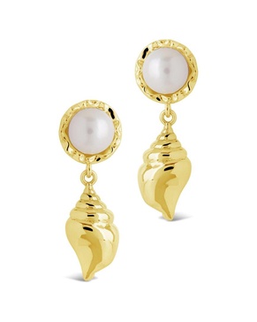 Sterling Forever 14K Plated 8mm Pearl Beverly Studs