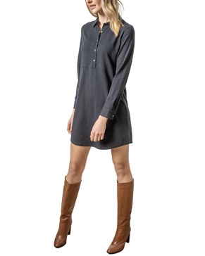 Lilla P Long Sleeve Seamed Shirtdress