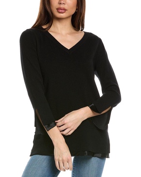 Lafayette 148 New York Wool & Cashmere-Blend V-Neck Sweater