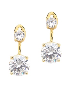 Sterling Forever 14K Over Silver CZ Brilliant Jacket Earrings