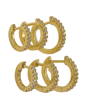 ADORNIA 14K Plated Huggie Hoops