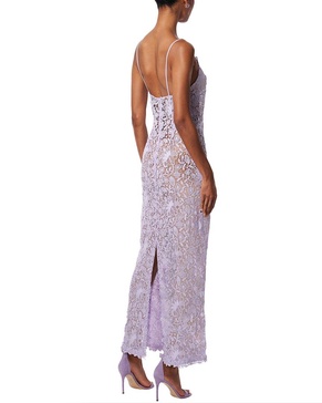 Carolina Herrera Thin Strap Lace Column Gown