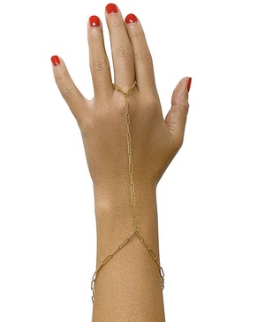 ADORNIA 14K Plated Paperclip Hand Chain