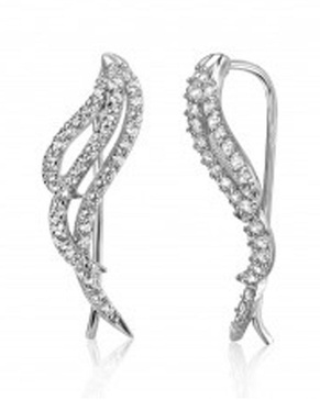 ADORNIA Silver Crystal Ear Climber