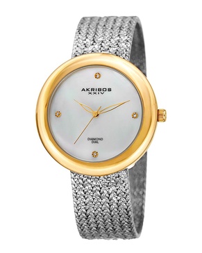 Akribos XXIV Women's Brass Diamond Watch