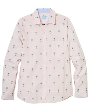 J.McLaughlin Palm Tree Gramercy Modern Fit Woven Shirt
