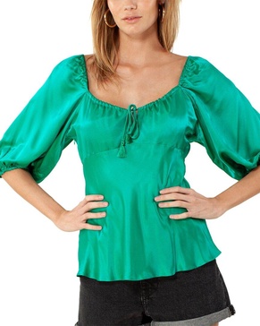 Hale Bob Solid Off-Shoulder Silk-Blend Top