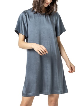 Lilla P Flutter Sleeve Satin Dress