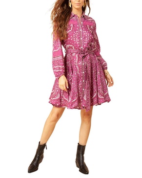 Hale Bob Belted Linen Mini Dress