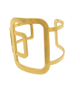 ADORNIA 14K Plated Water Resistant Sculptural Cuff Bracelet