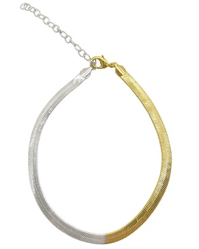 ADORNIA 14K Plated Water-Resistant Herringbone Snake Chain Necklace