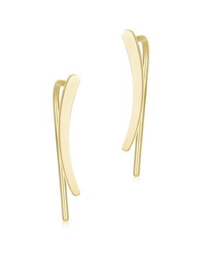 ADORNIA 14K Over Silver Curved Climber Earrings