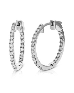 Amairah Silver 0.50 ct. tw. Lab-Grown Diamond Hoops