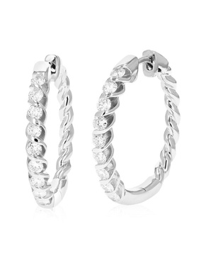 Amairah Silver 0.75 ct. tw. Lab-Grown Diamond Hoops