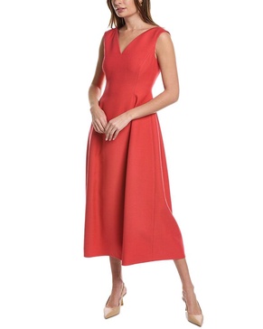 Lafayette 148 New York Portrait Neck Wool & Silk-Blend Dress