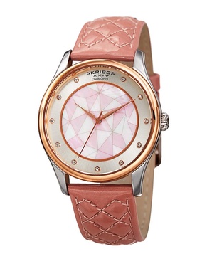 Akribos XXIV Women's Patent Leather Diamond Watch
