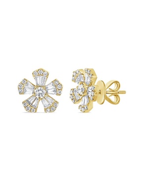 Sabrina Designs 14K 0.99 ct. tw. Diamond Flower Earrings