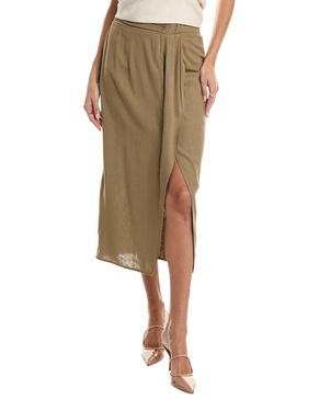 catriona linen-blend midi skirt