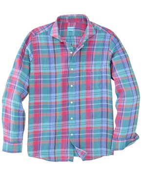 plaid drummond modern fit linen shirt