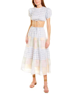 2pc samba sleeveless top & skirt set