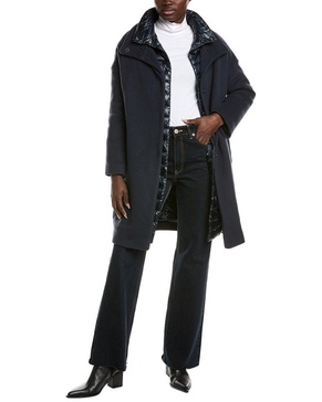 2-in-1 wool-blend down coat