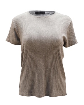 ribbed t-shirt in grey modal