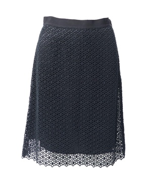 lace skirt in black cotton