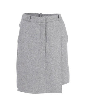 knee length skirt in grey wool