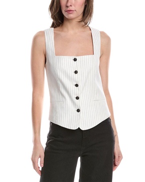 kiana linen-blend vest