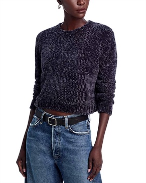 crew neck chenille sweater in galaxy smoke