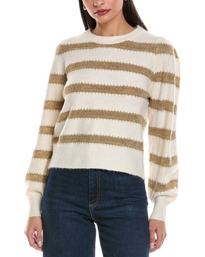 herringbone cashmere-blend sweater
