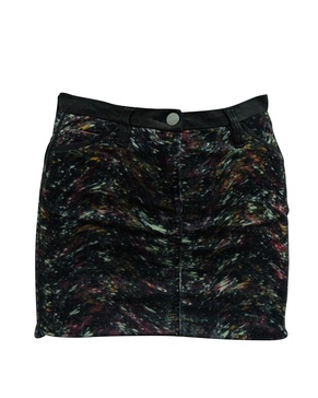 tweed mini skirt in multicolor cotton