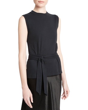 sleeveless wrap top
